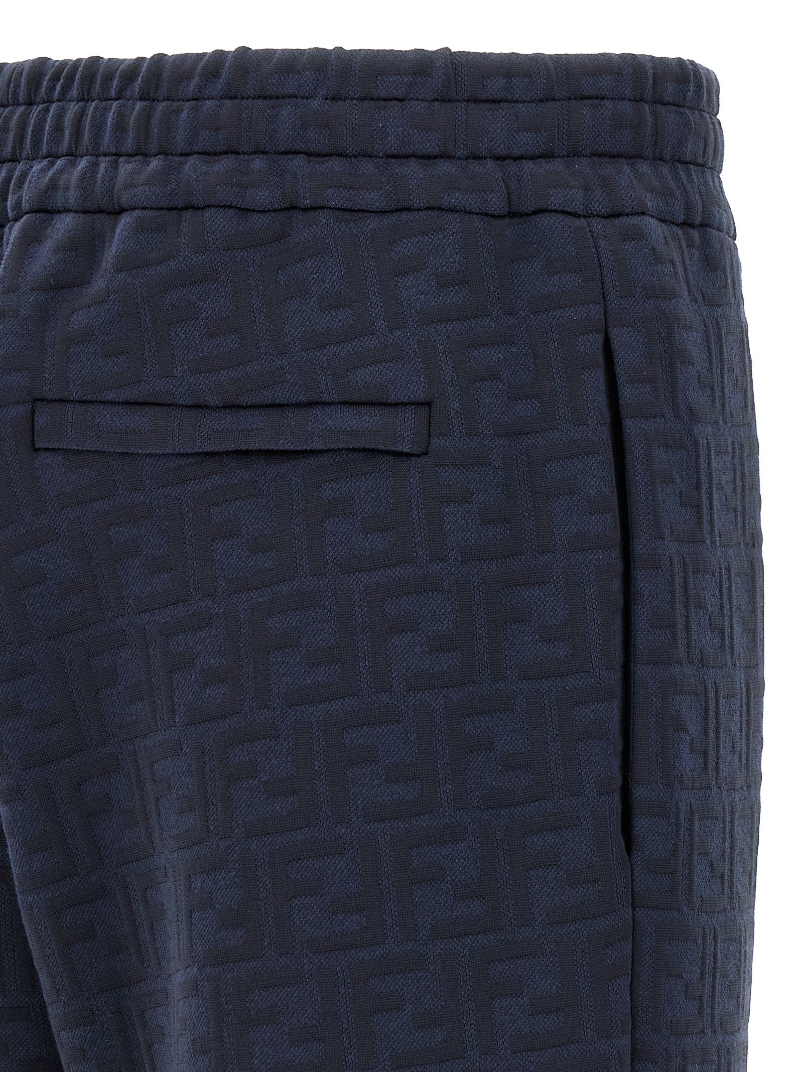 Joggers by Fendi for men in cotton polyester blue, jacquard & monogram features a refined silhouette with a refined straight, defined by a and a refined long for a refined finish.