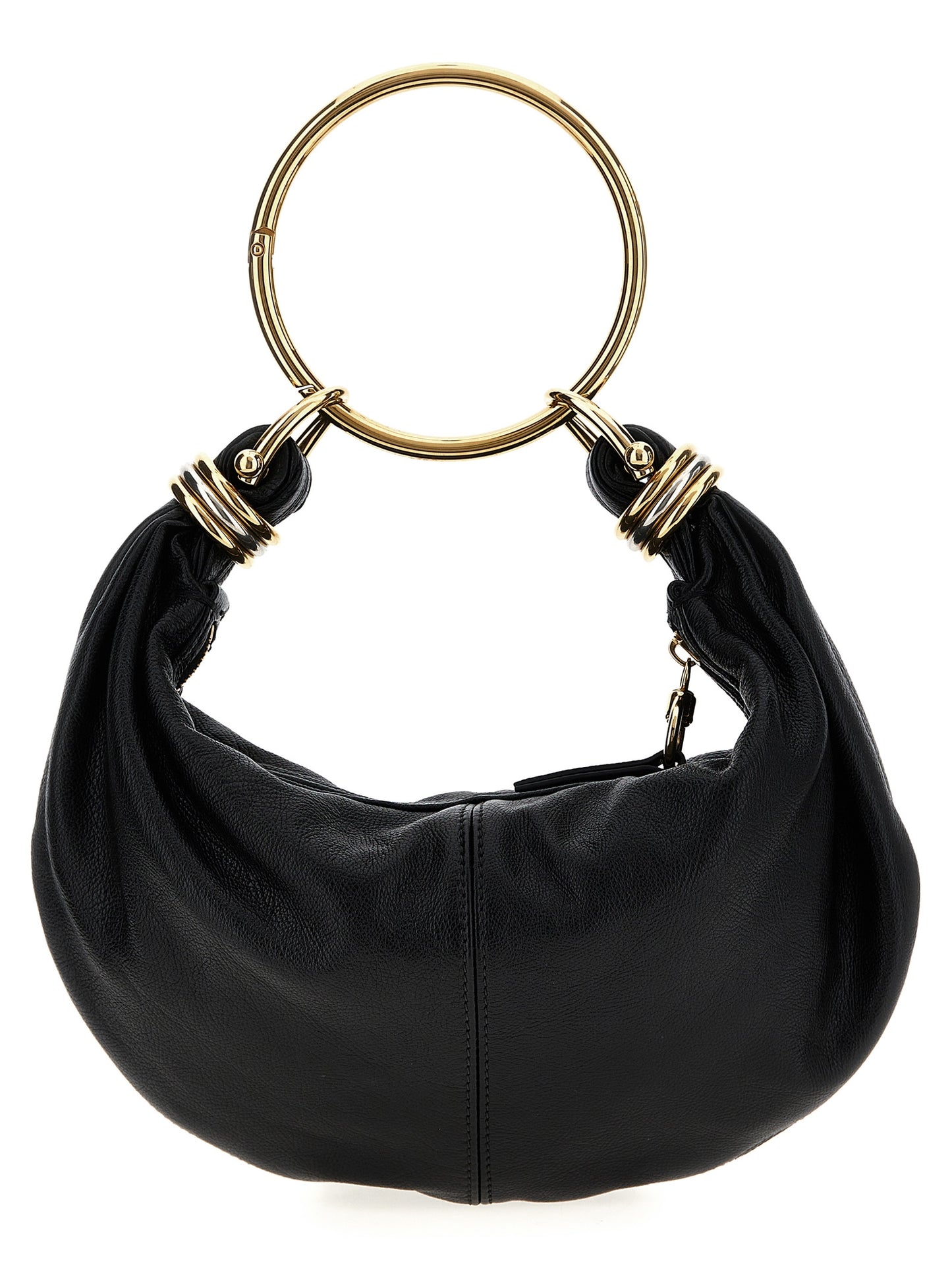 Hobo Handbag by Chloé for women in calfskin leather black features an refined silhouette, showcasing a secure zipper, ample , and versatile shoulder-strap, adjustable-strap, detachable-strap & handle for a sophisticated refined aesthetic.