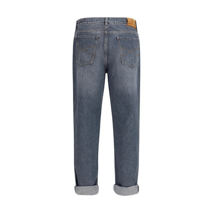 Jeans by Brunello Cucinelli for men in denim cotton gray features an sophisticated mid rise and straight-leg & slim with a precise long, creating a sophisticated and sophisticated silhouette.