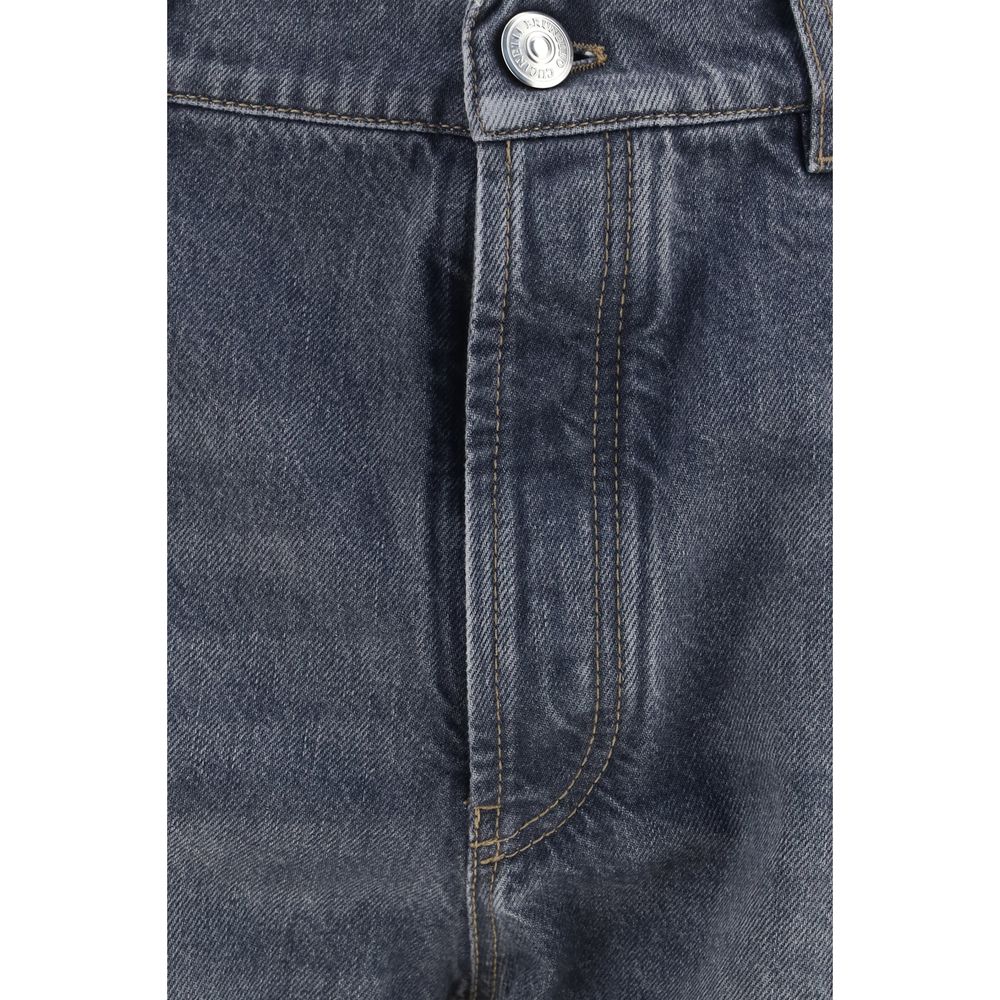 Jeans by Brunello Cucinelli for men in denim cotton gray features an sartorial straight-leg & slim and long with a mid rise cut for a sartorial finish.