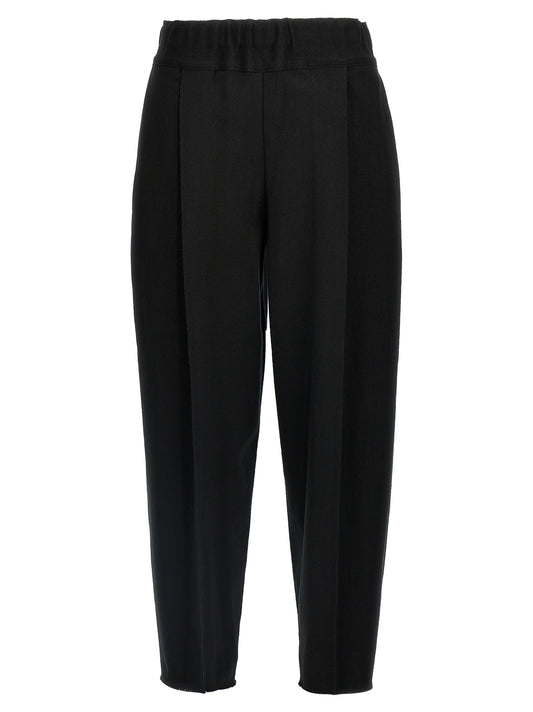 Issey Miyake Black Cotton Casual Pants