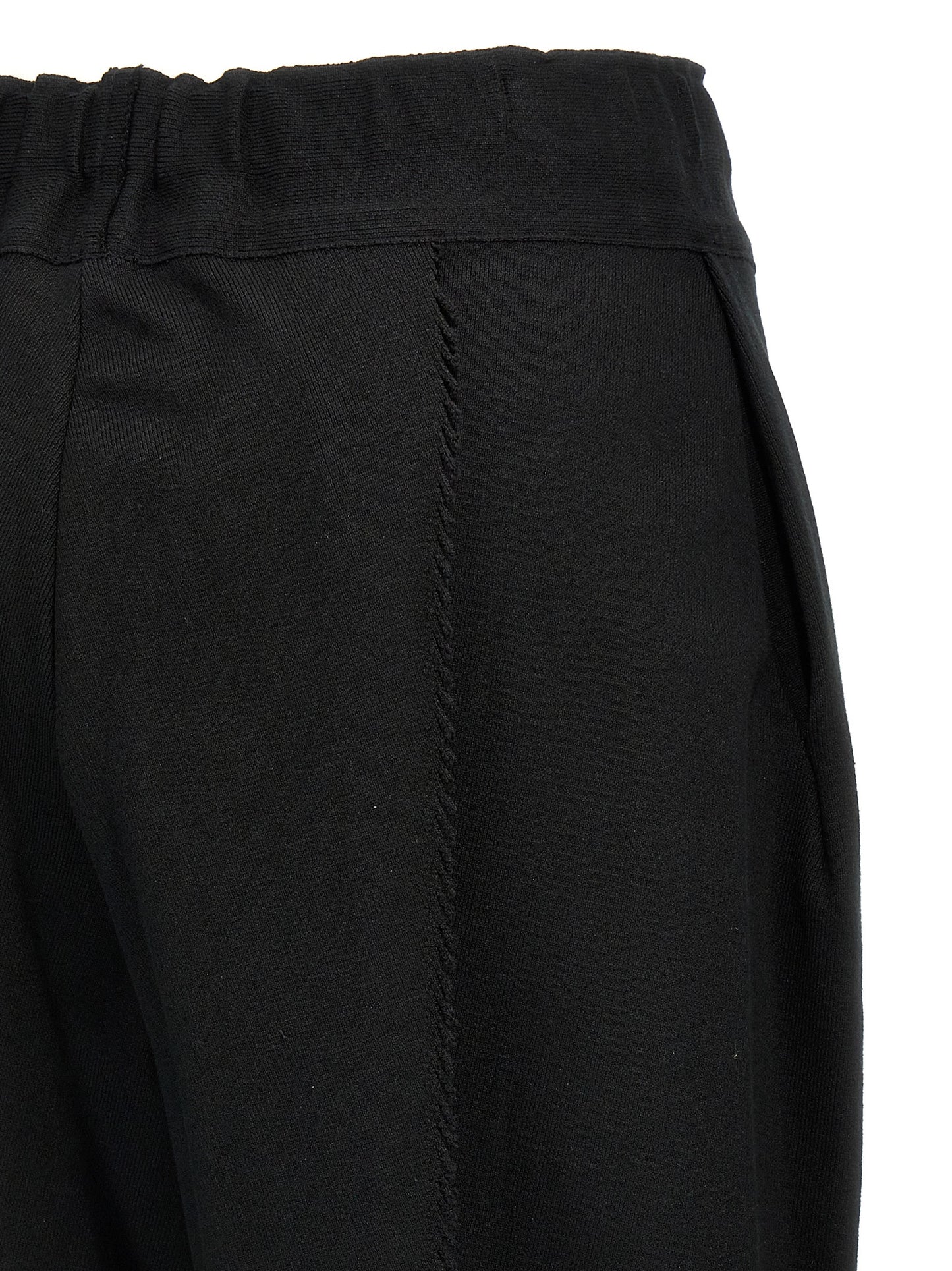 Issey Miyake Black Cotton Casual Pants