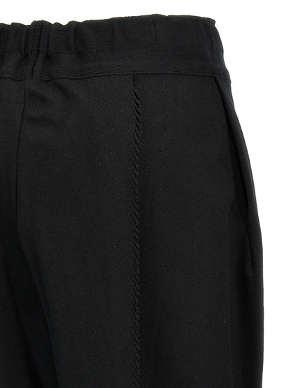 Issey Miyake Black Cotton Casual Pants