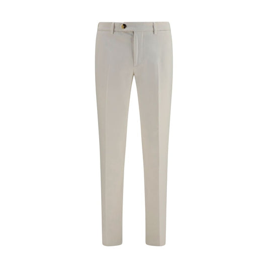 Casual Pants by Brunello Cucinelli for men in cotton white features an refined tailoring silhouette, showcasing a premium regular-fit with a and long cut for a refined tailoring look.