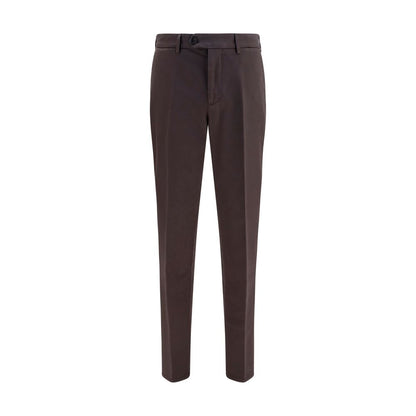 Casual Pants by Brunello Cucinelli for men in cotton brown features a polished silhouette with a polished regular-fit, reaching a polished long and finished with a polished .