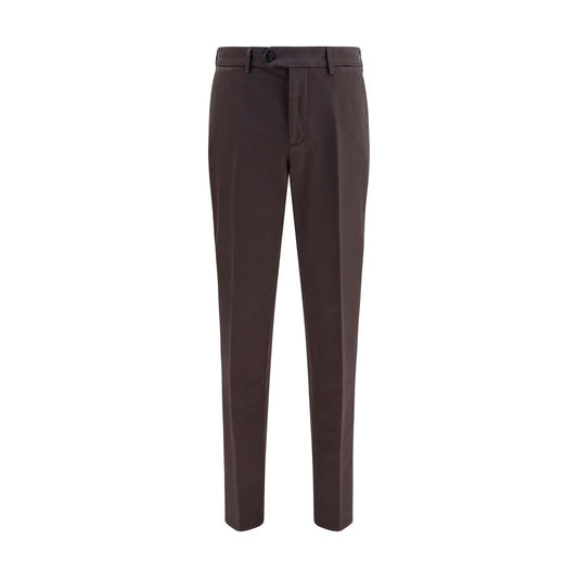 Casual Pants by Brunello Cucinelli for men in cotton brown features a polished silhouette with a polished regular-fit, reaching a polished long and finished with a polished .