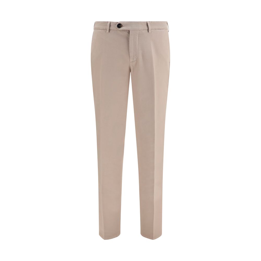 Casual Pants by Brunello Cucinelli for men in cotton beige features an refined tailoring silhouette, showcasing a premium regular-fit with a and long cut for a refined tailoring look.