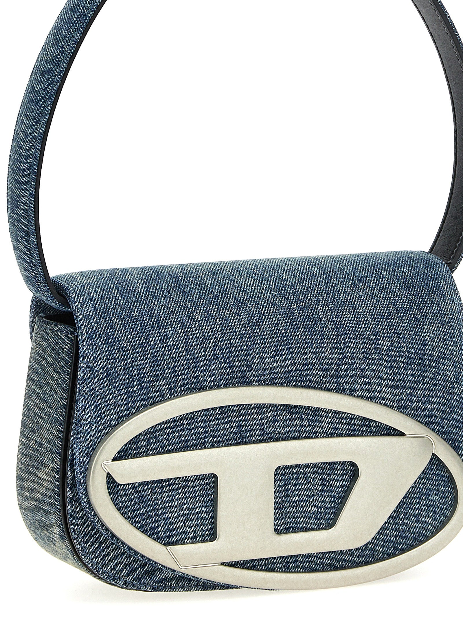 Shoulder Flap Bag by Diesel for women in denim cotton blue features a effortless sophistication silhouette, secured by a flap & magnetic with ample and versatile shoulder-strap & adjustable-strap for a effortless sophistication finish.