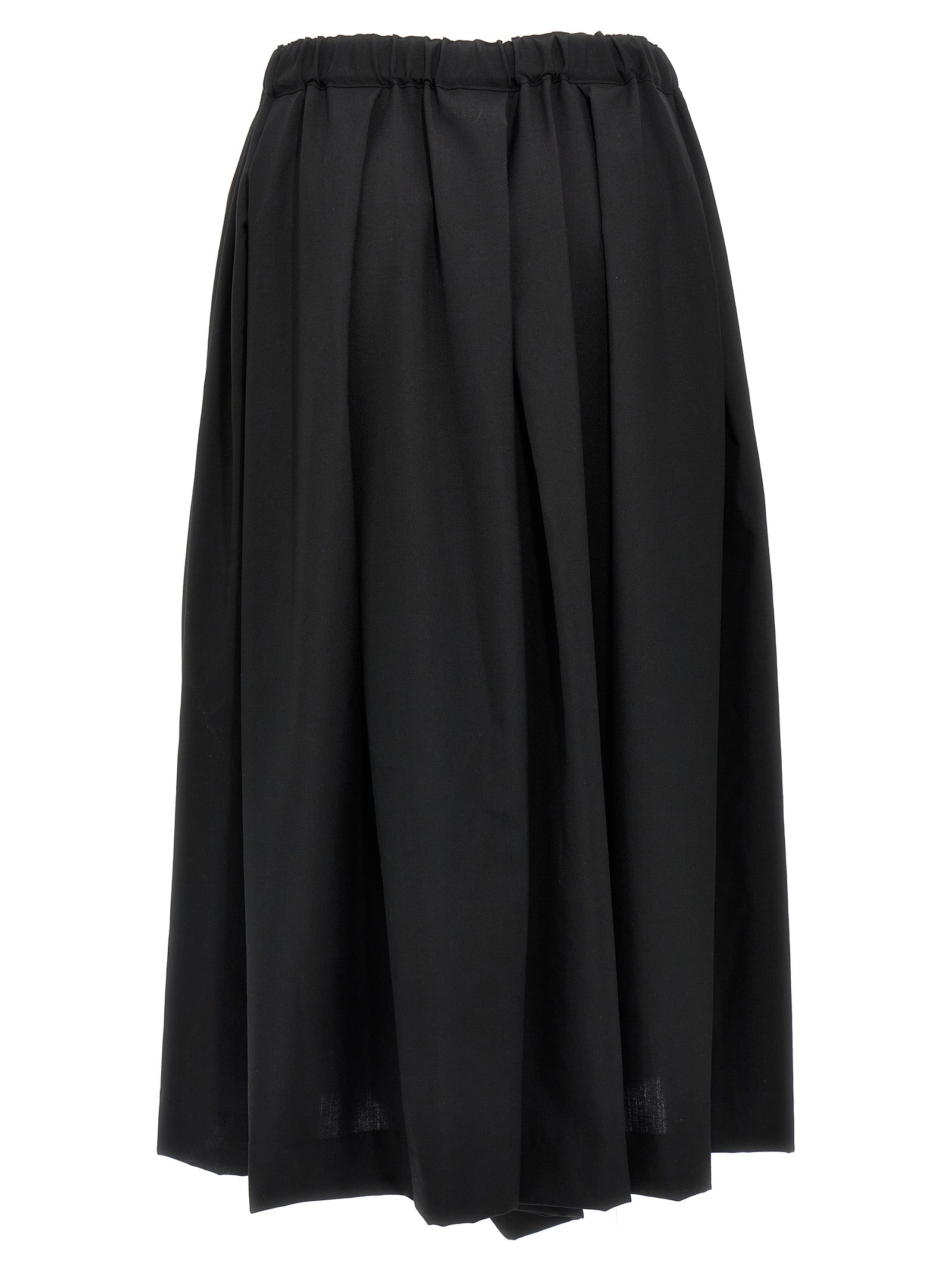 Skirt by Comme Des Garçons for women in wool black features a sublime silhouette, showcasing the sublime design of the Women's Wool Skirt in a sophisticated midi.