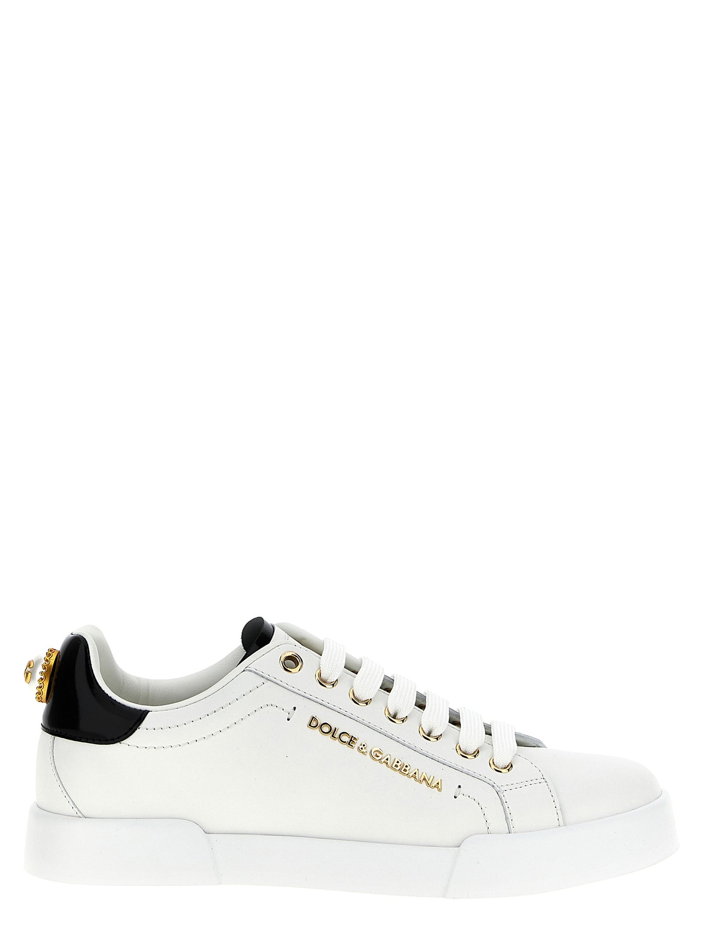 Sneakers by Dolce & Gabbana for women in calfskin leather bicolour, black, pearl & white presents a impeccable silhouette as Women's Low Top Calfskin Leather Sneakers, expertly defined by a impeccable low-top style for a impeccable, high-fashion look.
