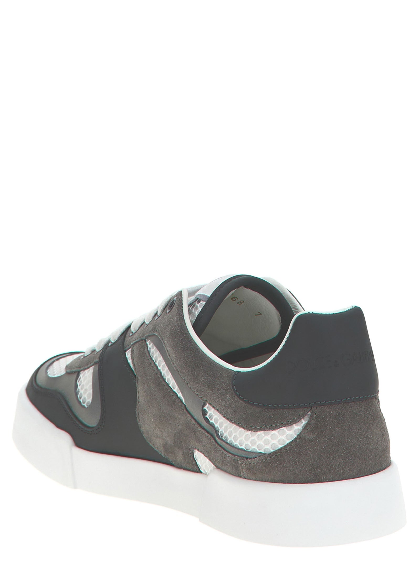 Athletic Sneakers by Dolce & Gabbana for men in suede calfskin leather & polyester gray features an effortless chic silhouette, showcasing the signature athletic style of the Aren Men's Athletic Suede Calfskin Leather & Polyester Sneakers collection with a truly effortless chic finish.