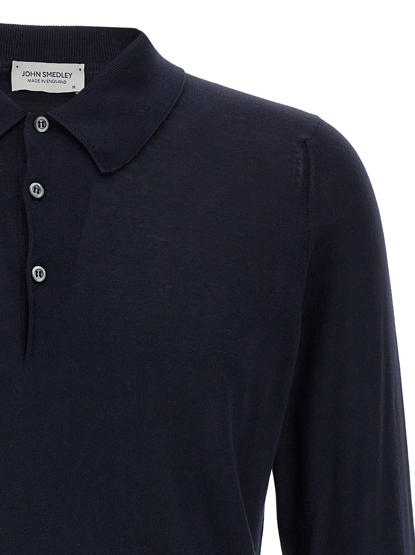 Polo Shirt by JOHN SMEDLEY for men in cotton blue presents a crisp silhouette, artfully detailed with a crisp and crisp .