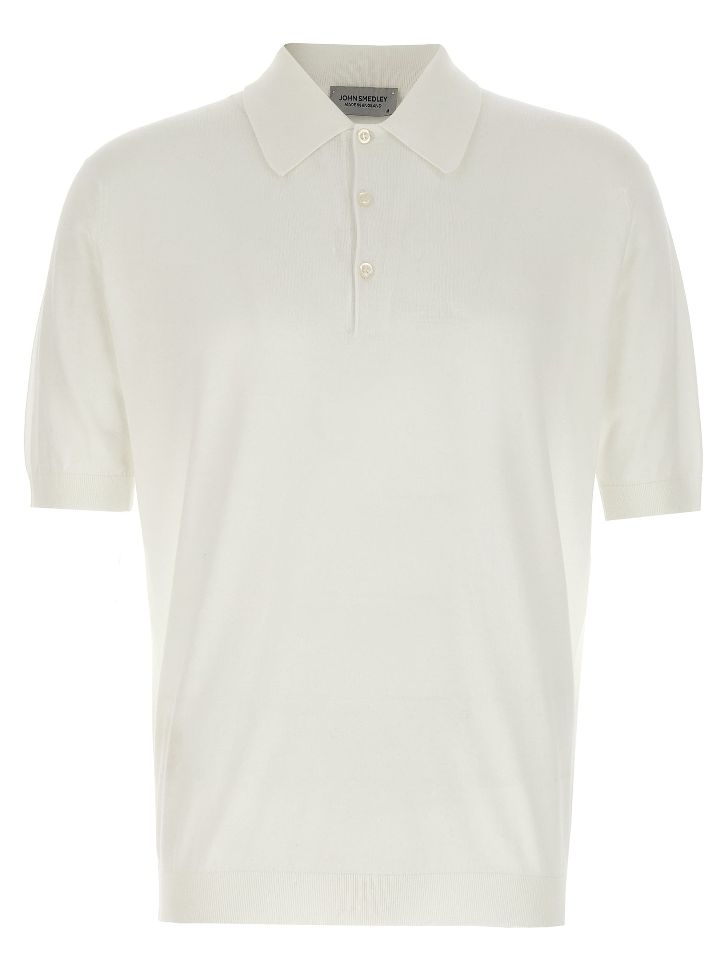 JOHN SMEDLEY Crisp Men's Short-Sleeve Cotton Polo Shirt - White