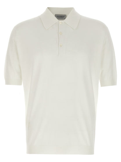 JOHN SMEDLEY Crisp Men's Short-Sleeve Cotton Polo Shirt - White