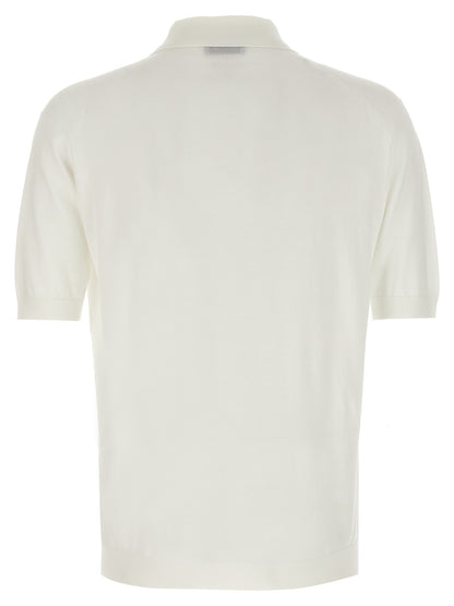 JOHN SMEDLEY Crisp Men's Short-Sleeve Cotton Polo Shirt - White