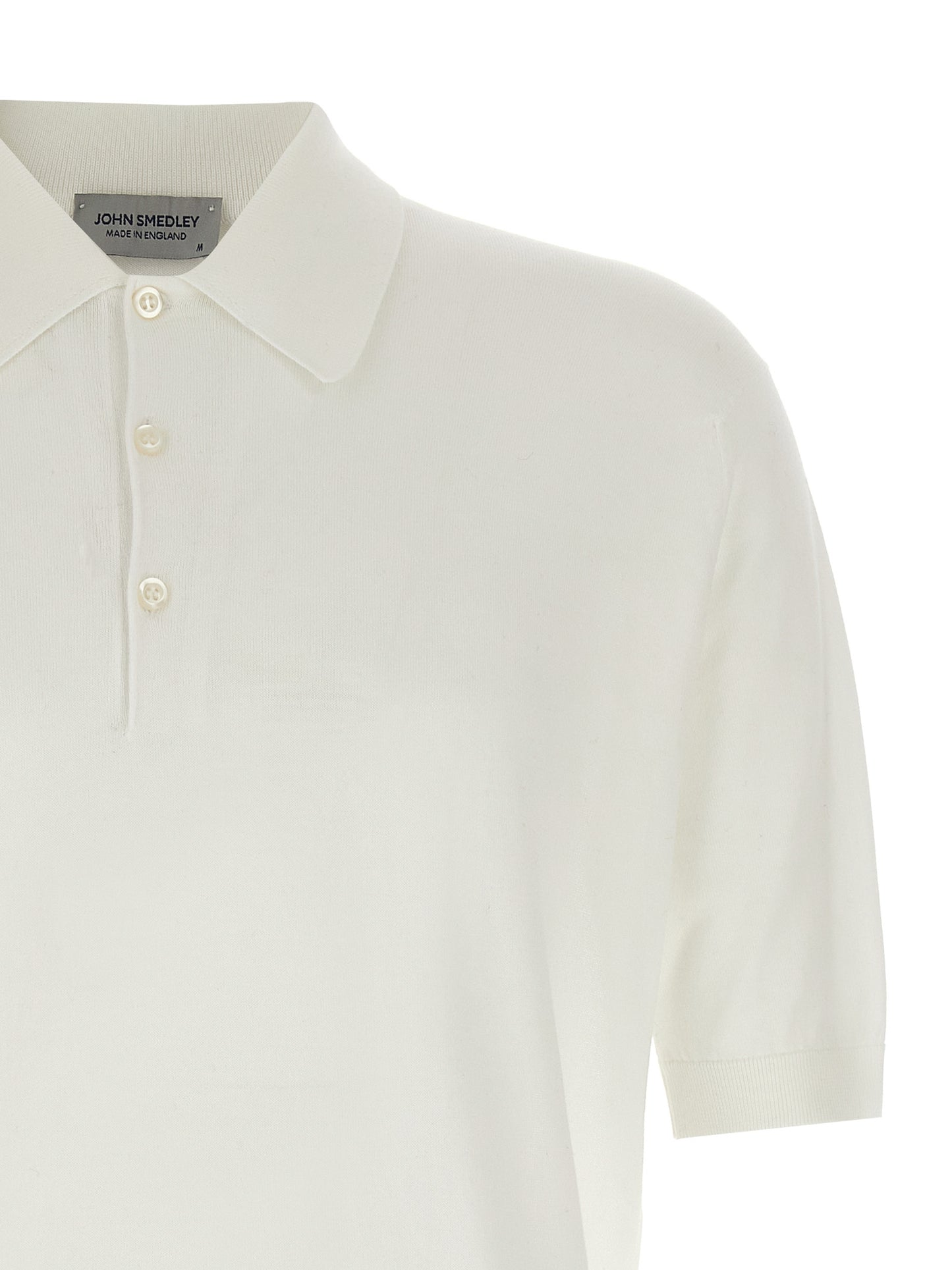 JOHN SMEDLEY Crisp Men's Short-Sleeve Cotton Polo Shirt - White