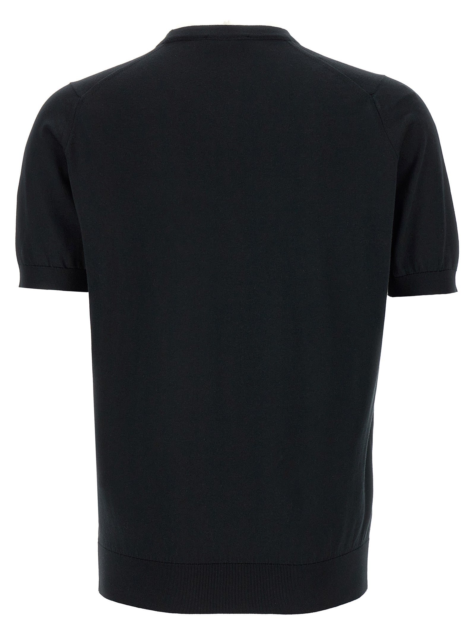 T-Shirt by JOHN SMEDLEY for men in cotton black features a plush silhouette, showcasing a sophisticated crew neckline and for a truly plush finish.