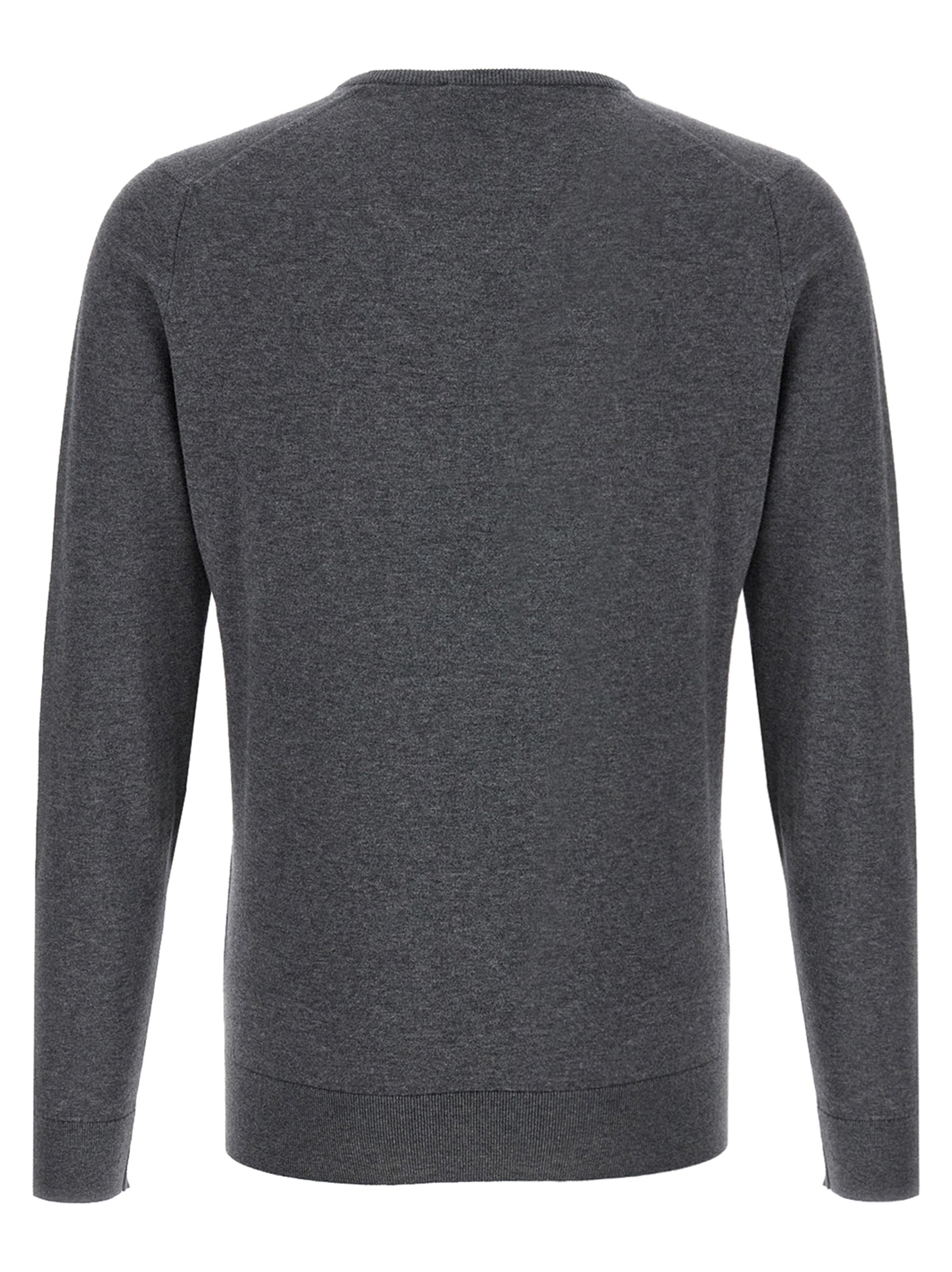 Cardigan by JOHN SMEDLEY for men in cotton gray showcases a luxurious silhouette, meticulously detailed with a sophisticated crew neckline and for a refined finish.