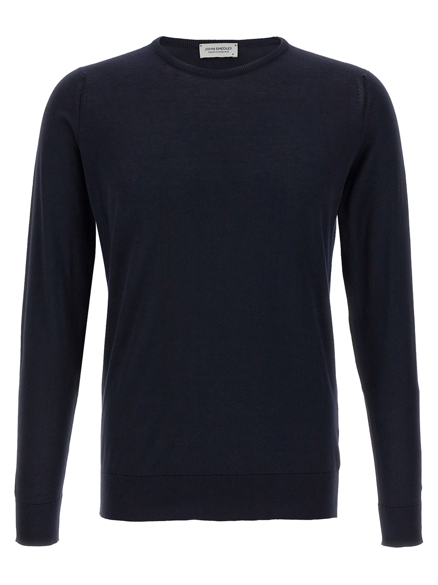 Cardigan by JOHN SMEDLEY for men in cotton blue features an impeccable silhouette, showcasing a sophisticated crew neckline and detail for a truly impeccable finish.