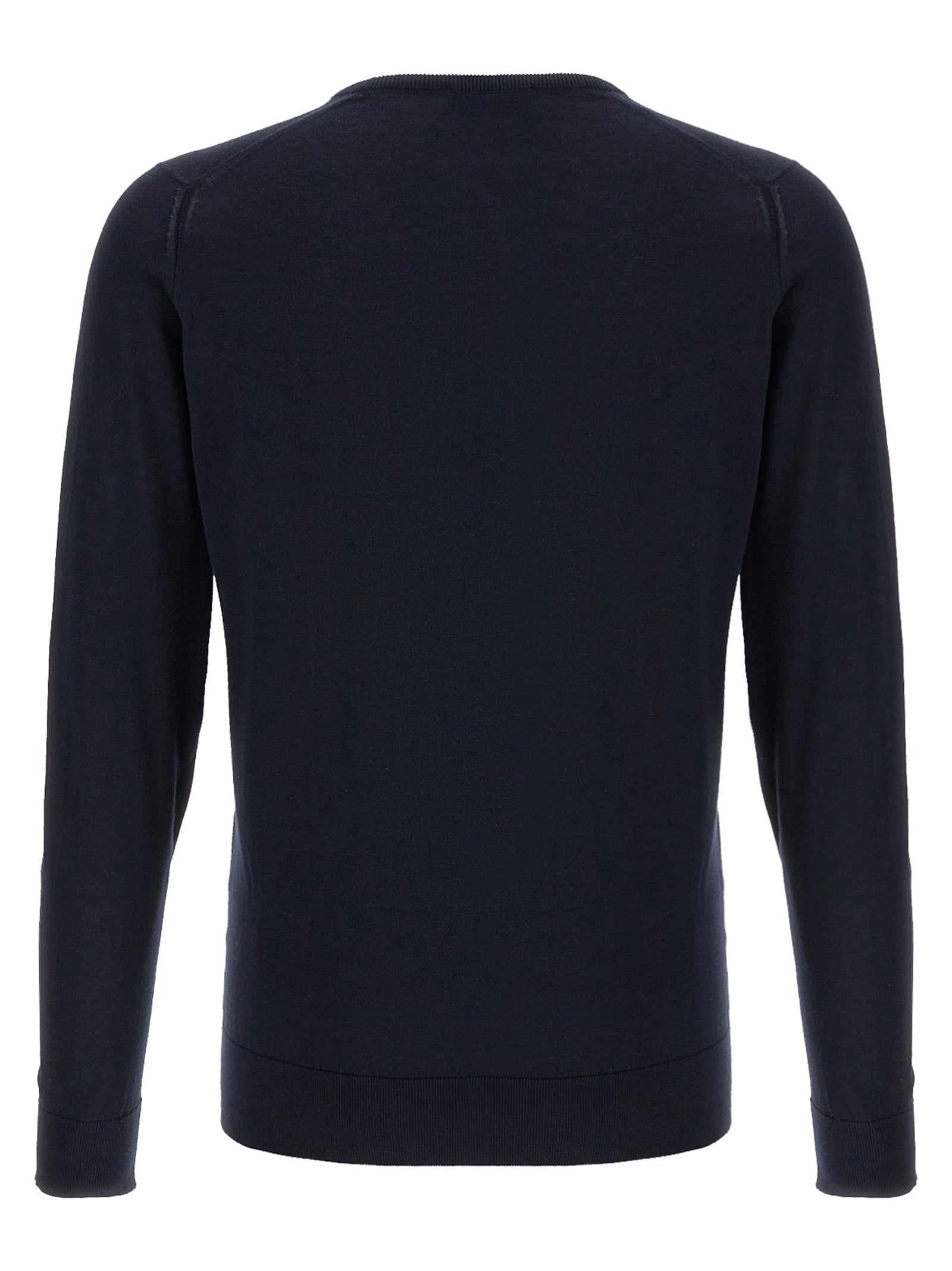 Cardigan by JOHN SMEDLEY for men in cotton blue features an crisp silhouette, showcasing a sophisticated crew neckline and detail for a truly crisp finish.