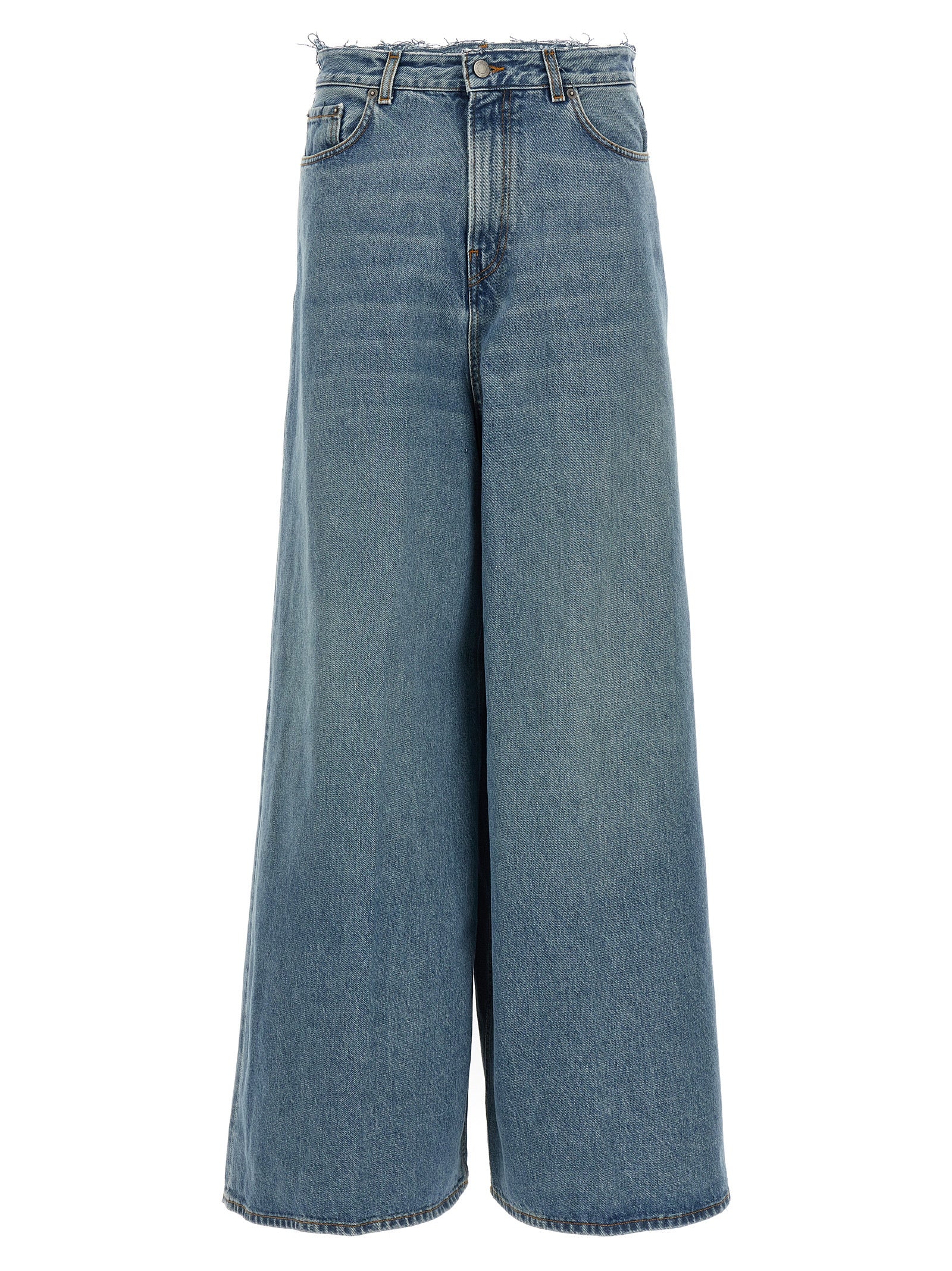 Jeans by Haikure for women in denim cotton blue features a refined silhouette with a refined relaxed-fit & wide, defined by a and a refined long for a refined finish.