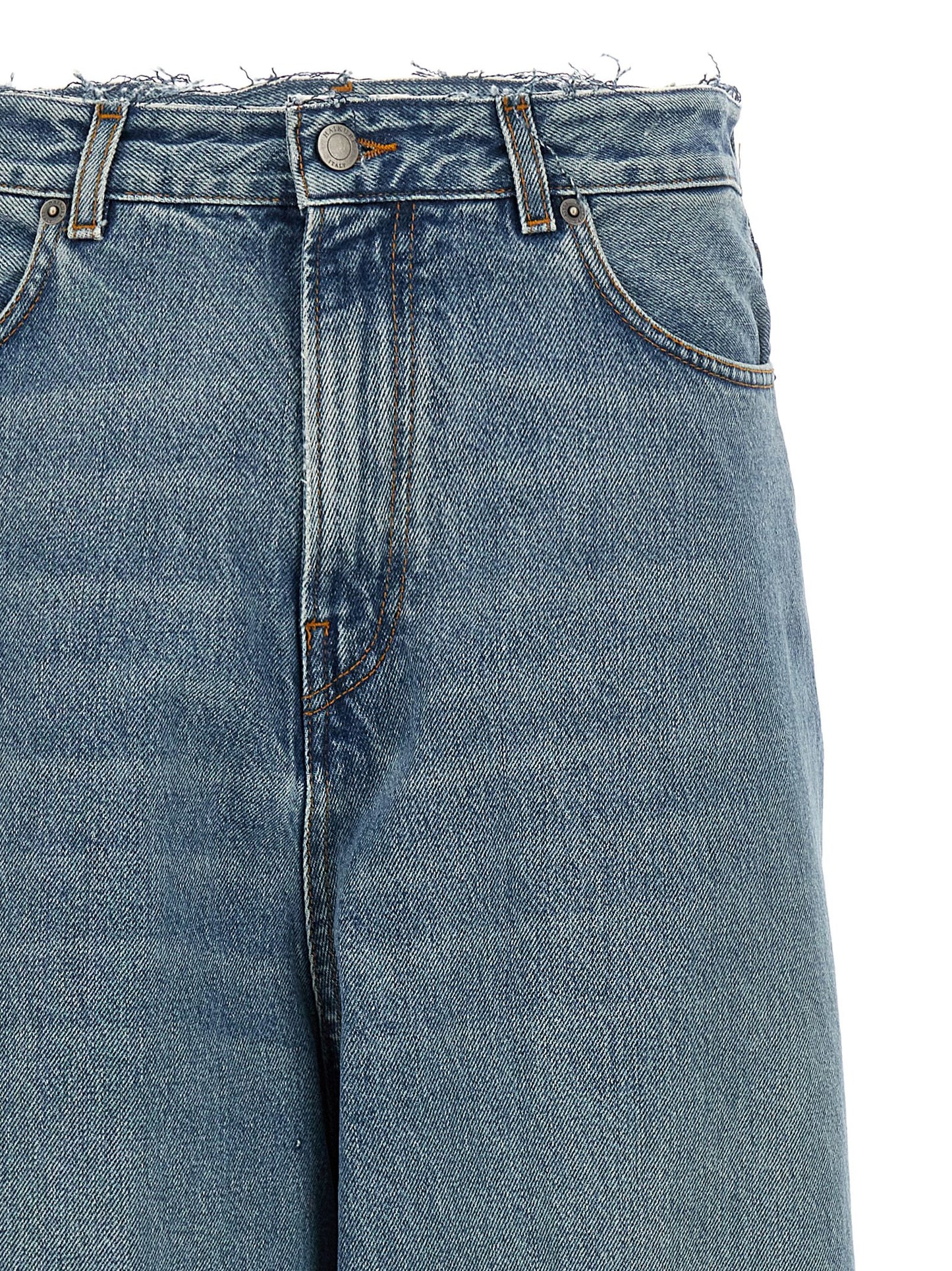 Jeans by Haikure for women in denim cotton blue presents a refined pantology silhouette, artfully defined by a refined pantology relaxed-fit & wide, long, and a sophisticated .