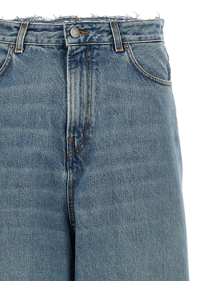 Jeans by Haikure for women in denim cotton blue presents a refined pantology silhouette, artfully defined by a refined pantology relaxed-fit & wide, long, and a sophisticated .