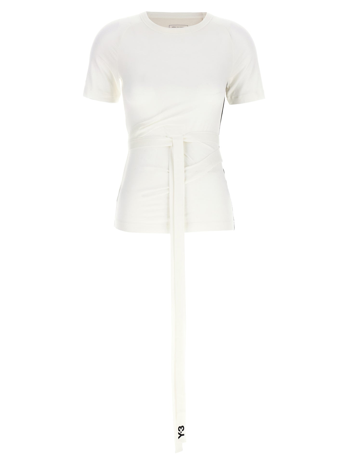 Activewear T-Shirt by Y-3 for women in lyocell bicolour, black & white features a versatile silhouette, showcasing a versatile crew neckline and short-sleeve detailed with high-performance for a premium look.