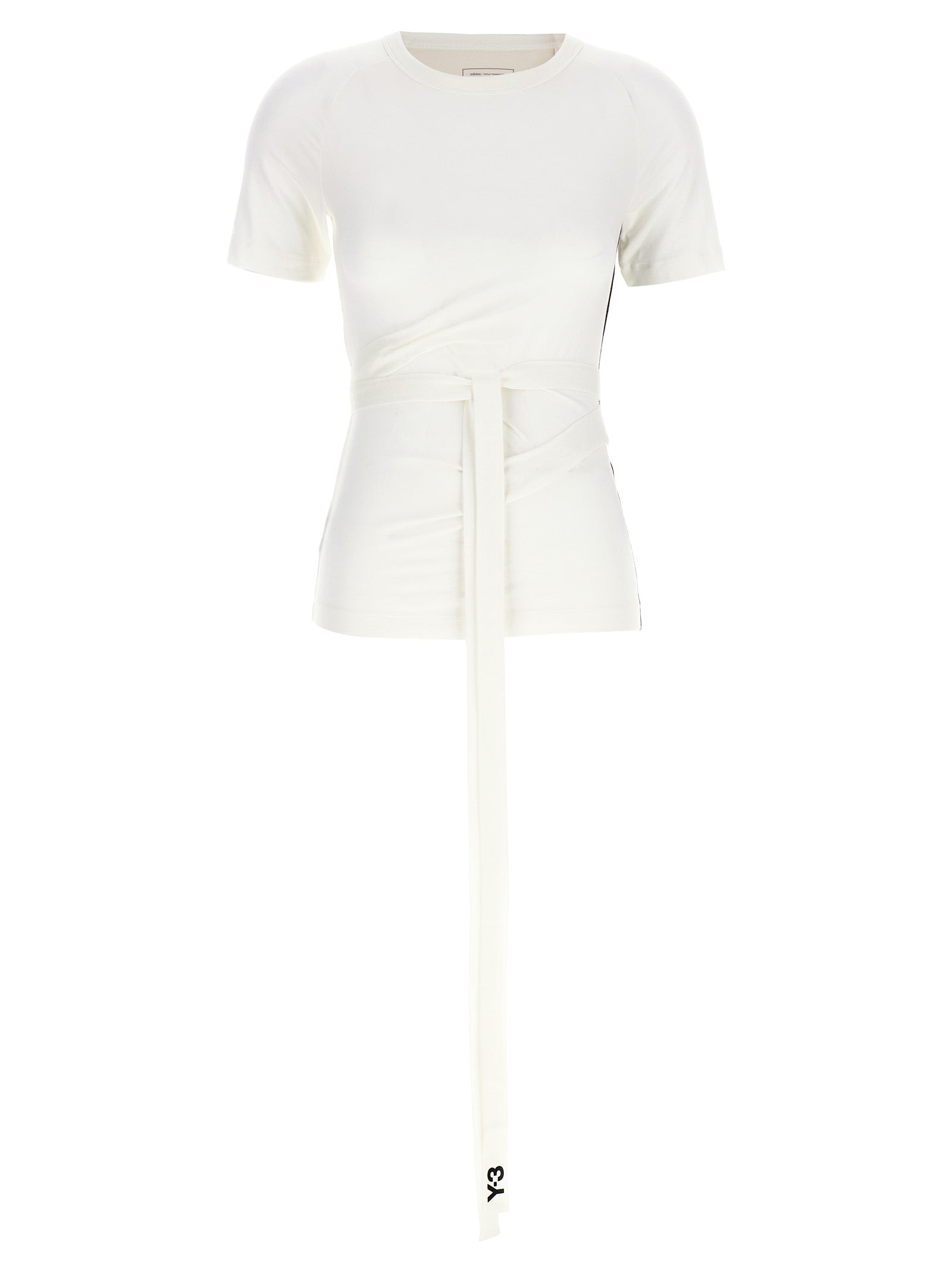 Activewear T-Shirt by Y-3 for women in lyocell bicolour, black & white features a versatile silhouette, showcasing a versatile crew neckline and short-sleeve detailed with high-performance for a premium look.