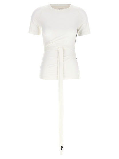 Activewear T-Shirt by Y-3 for women in lyocell bicolour, black & white features a versatile silhouette, showcasing a versatile crew neckline and short-sleeve detailed with high-performance for a premium look.