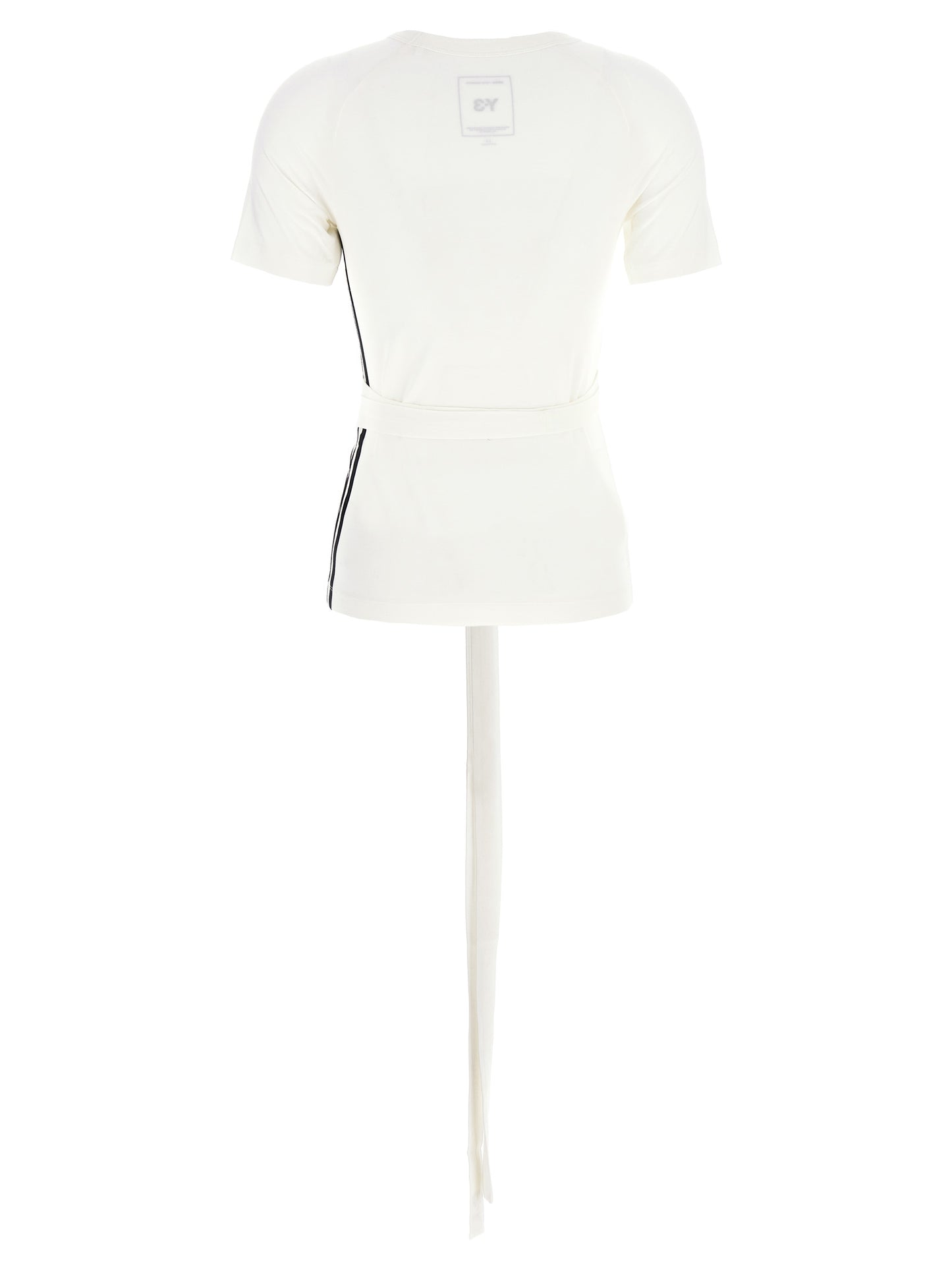 Activewear T-Shirt by Y-3 for women in lyocell bicolour, black & white features a dynamic silhouette with and crew neckline enhanced by functional .