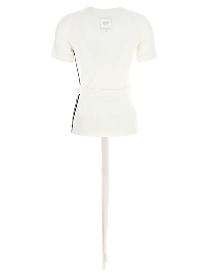 Activewear T-Shirt by Y-3 for women in lyocell bicolour, black & white features a dynamic silhouette with and crew neckline enhanced by functional .