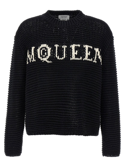 Cardigan by Alexander McQueen for men in cotton bicolour, black & white features an crisp silhouette, showcasing a sophisticated crew neckline and long-sleeve detail for a truly crisp finish.