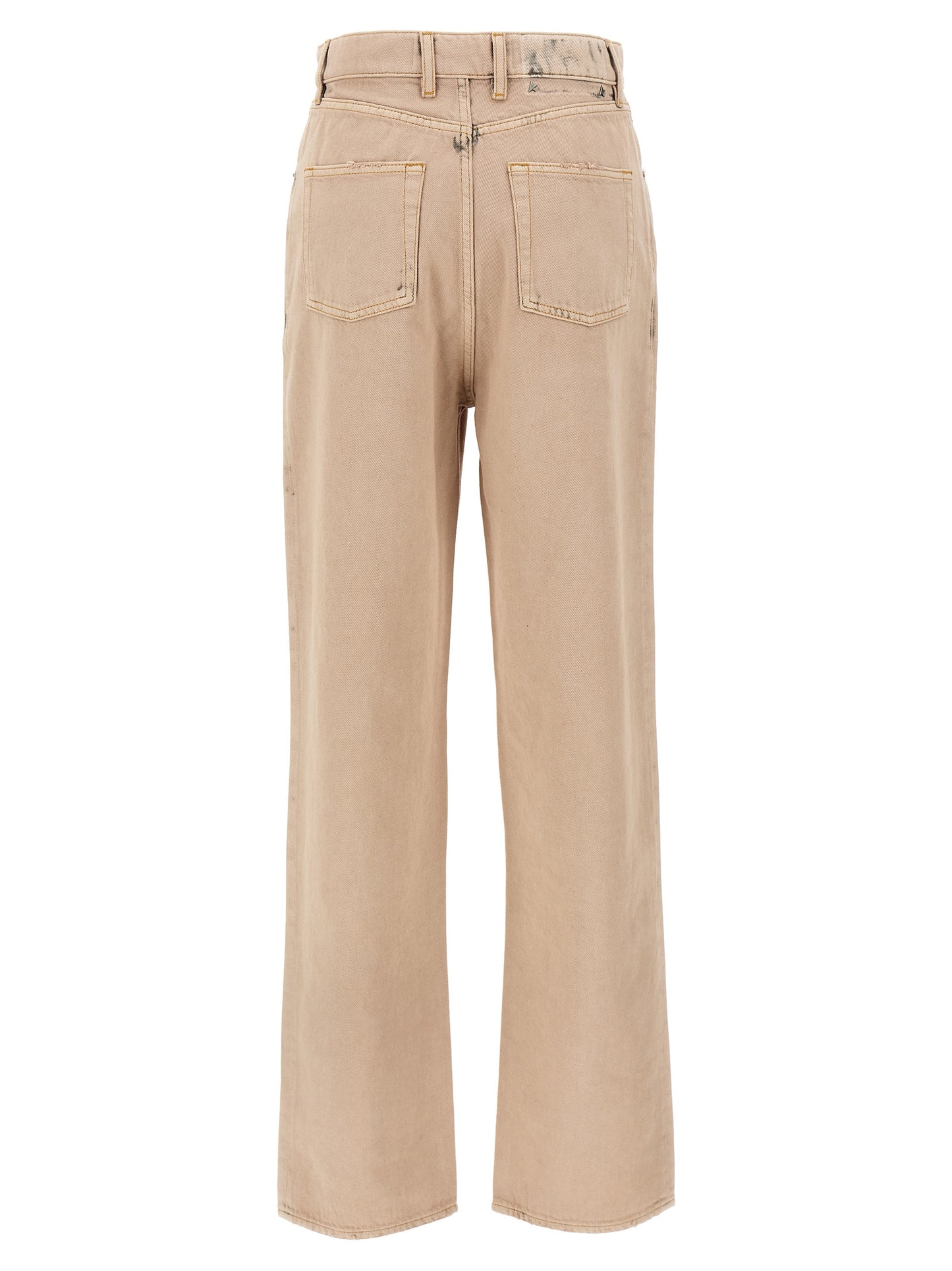 Jeans by Golden Goose for women in denim cotton multicolor & pink features an sartorial straight-leg and long with a cut for a sartorial finish.