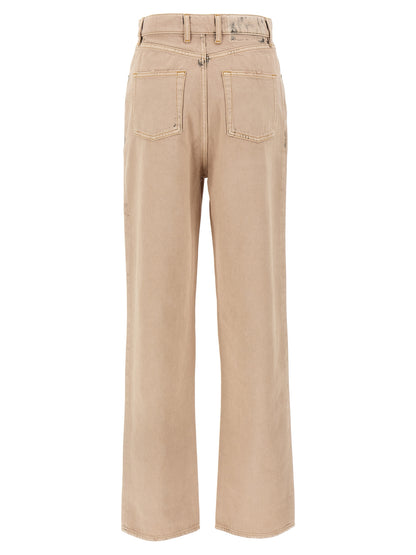 Jeans by Golden Goose for women in denim cotton multicolor & pink features an sartorial straight-leg and long with a cut for a sartorial finish.
