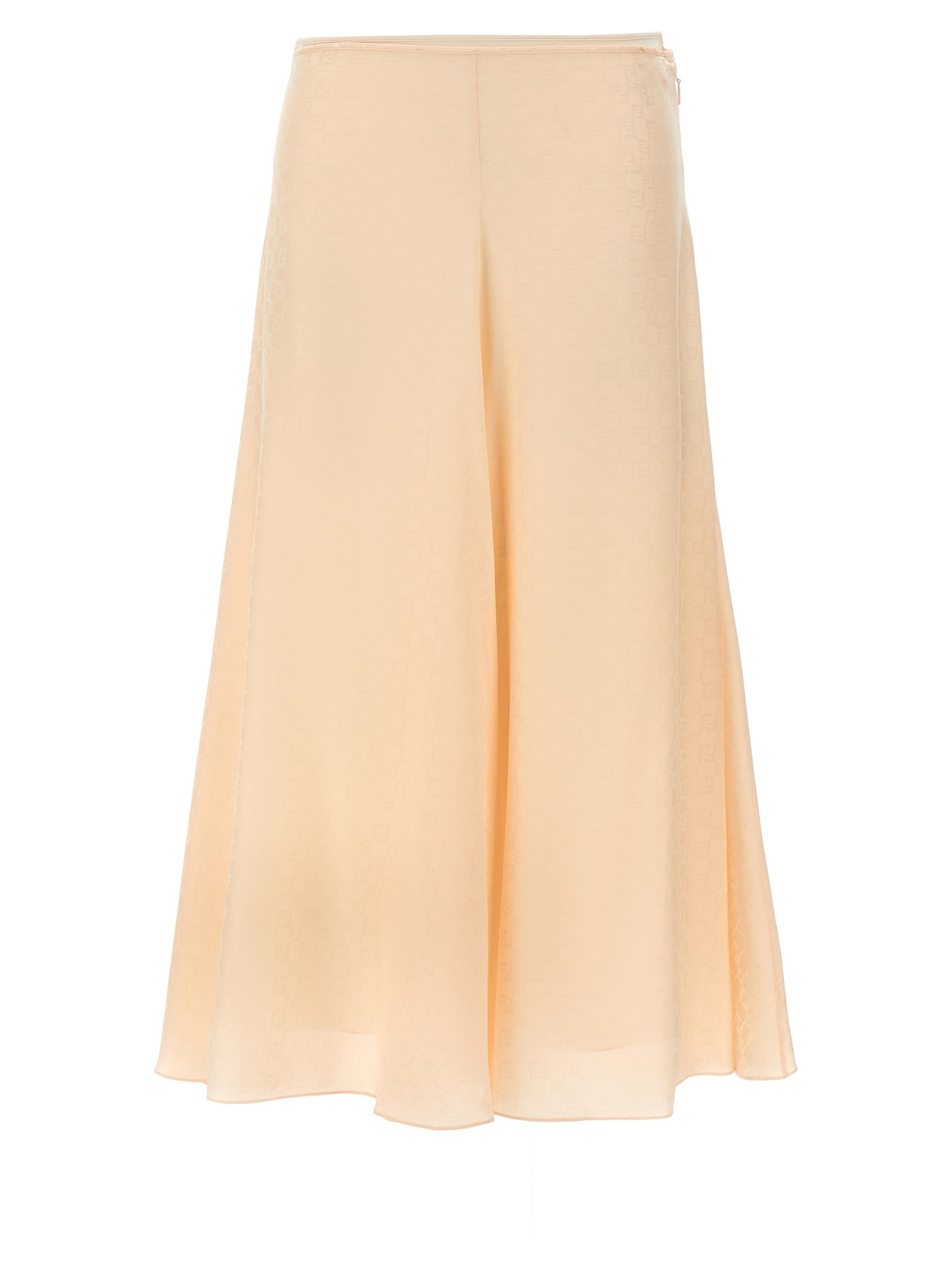 Skirt by Fendi for women in silk multicolor, pink, patterned & jacquard features a captivating silhouette, showcasing the captivating Women's Flared Silk Skirt design with a sophisticated midi for a captivating look.