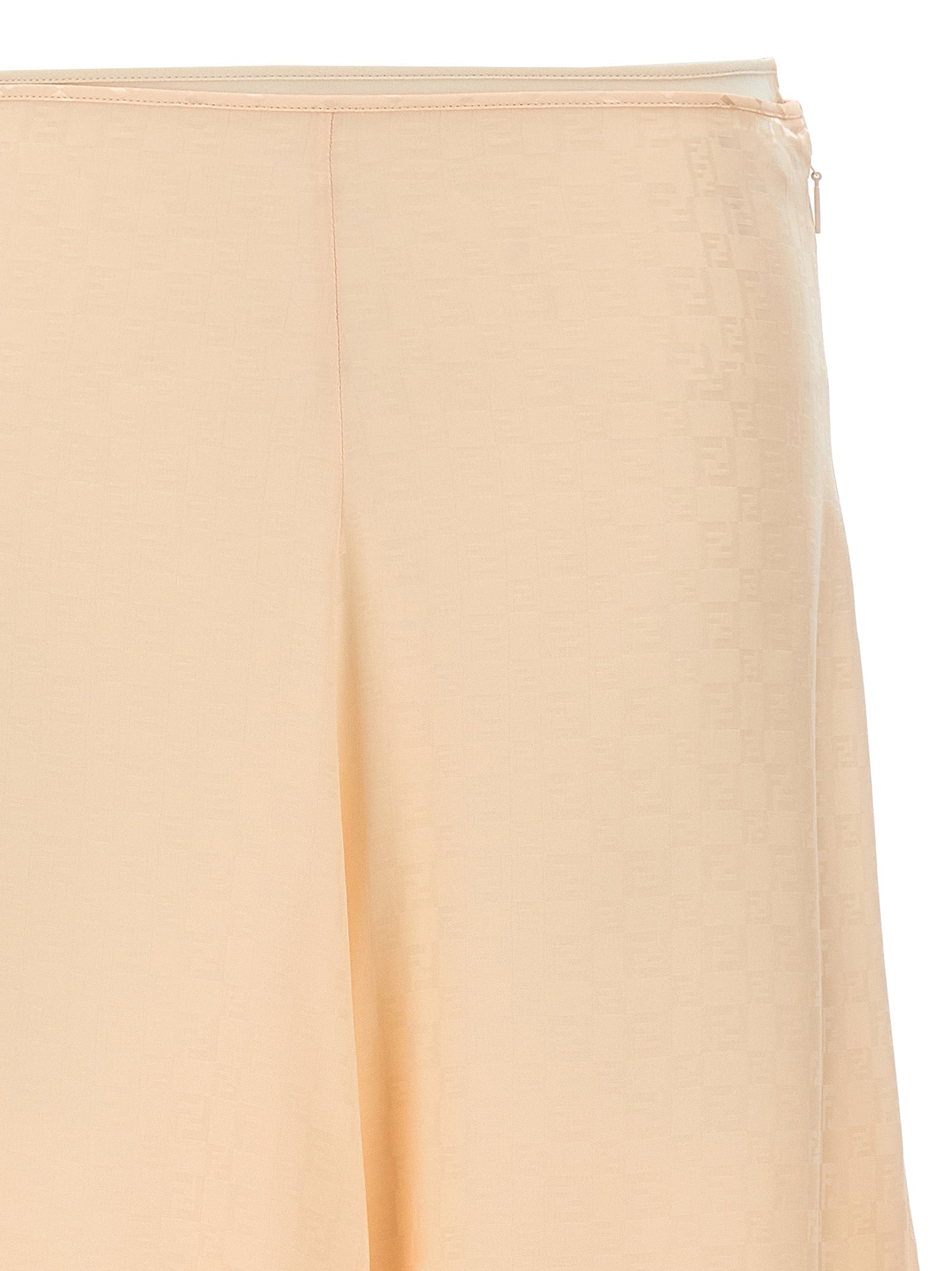 Skirt by Fendi for women in silk multicolor, pink, patterned & jacquard features a contoured silhouette from the Women's Flared Silk Skirt collection, characterized by its contoured midi for a contoured finish.