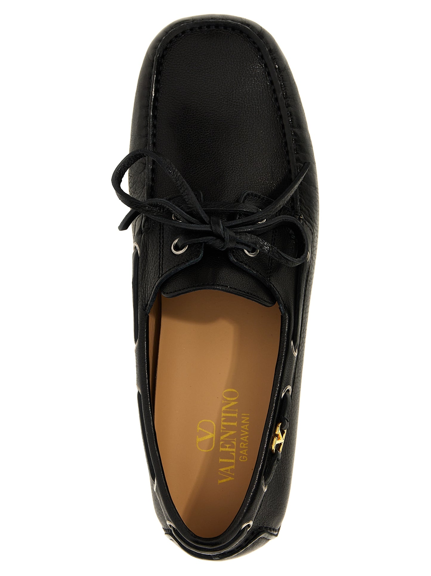 Loafer Slip-On Lace-Up Shoes by Valentino Garavani for men in buffalo leather black & signature features an ergonomic silhouette, perfectly showcasing V Logo Men's Buffalo Leather Loafer Slip-On Lace-Up Shoes with its distinct and elegant .
