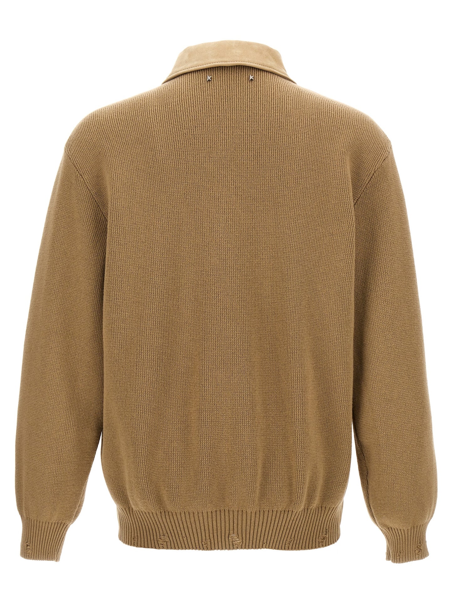 Jacket by Golden Goose for men in bos taurus nubuck cowhide leather & wool beige showcases a contemporary silhouette, detailed with a contemporary and premium pockets for a sophisticated finish.