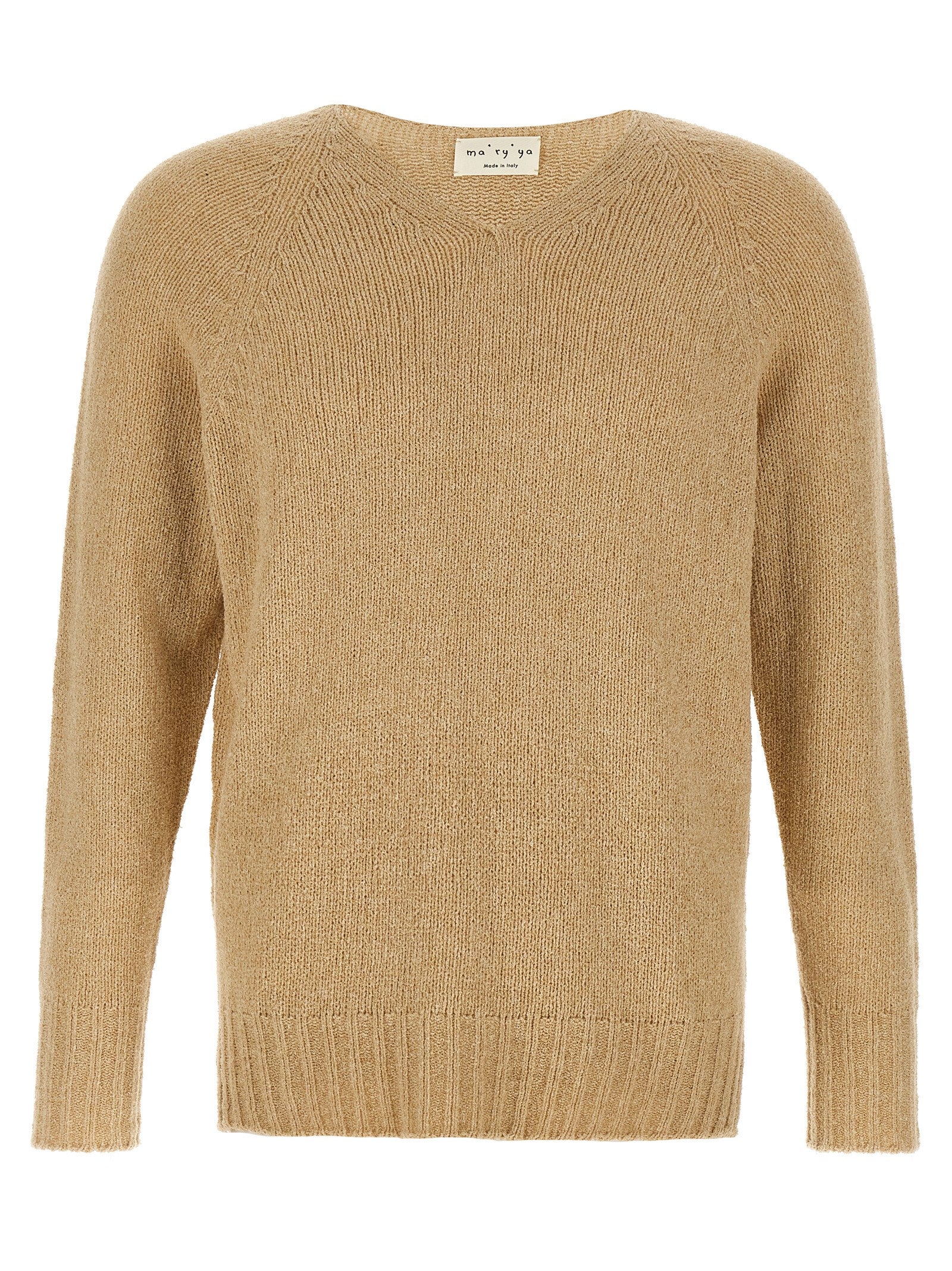 Cardigan by MA'RY'YA for men in polyamide modacrylic & cotton beige presents a textural silhouette, artfully finished with a textural v-neck neckline and for a sophisticated, textural look.