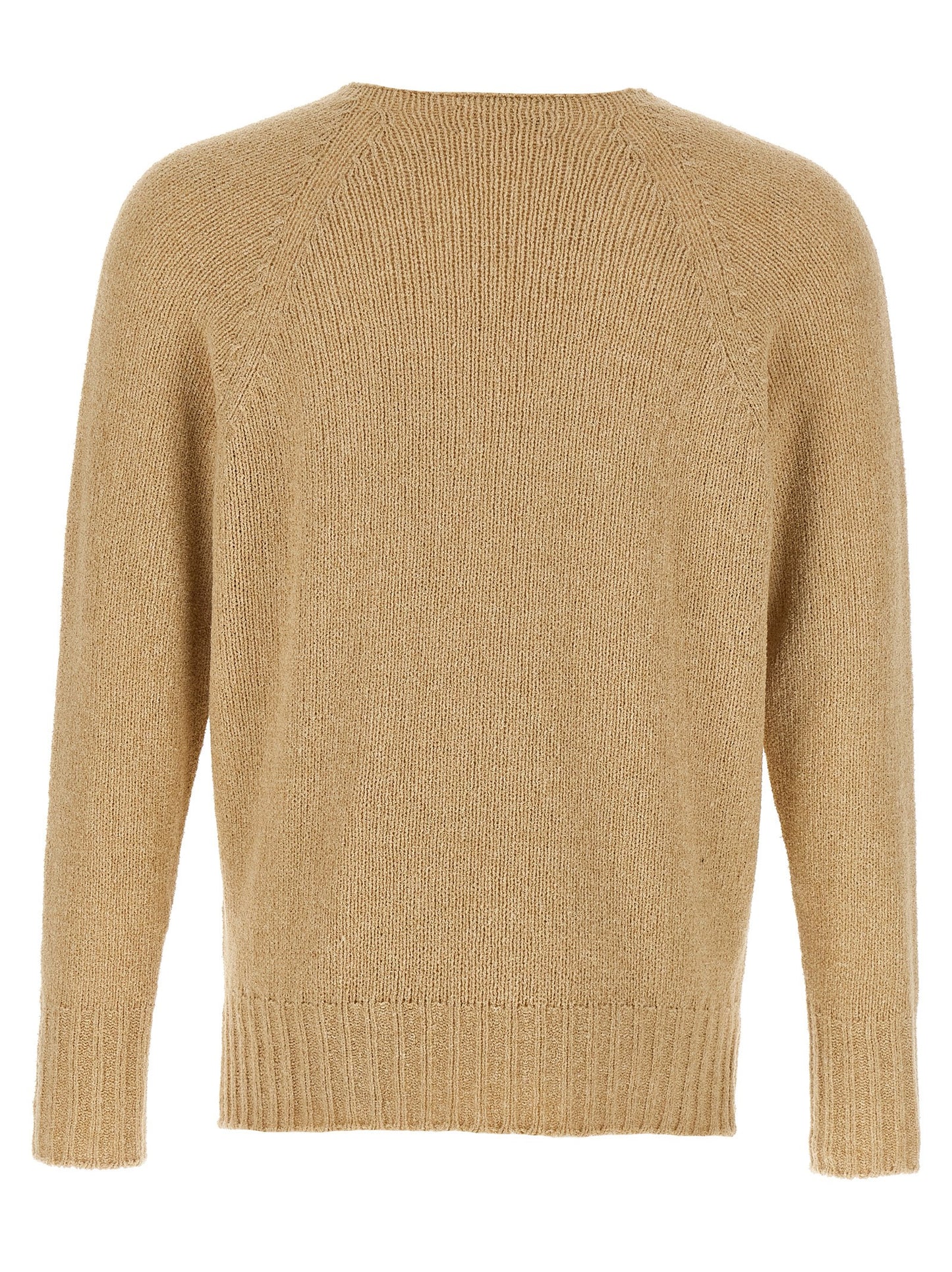 Cardigan by MA'RY'YA for men in polyamide modacrylic & cotton beige features a dramatic silhouette, showcasing a sophisticated v-neck neckline and dramatic detail for a timeless, premium look.