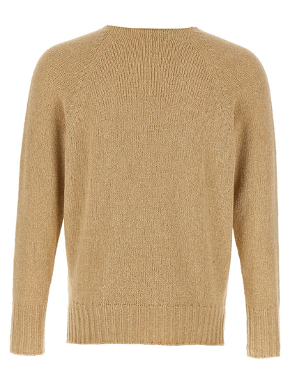 Cardigan by MA'RY'YA for men in polyamide modacrylic & cotton beige features a dramatic silhouette, showcasing a sophisticated v-neck neckline and dramatic detail for a timeless, premium look.