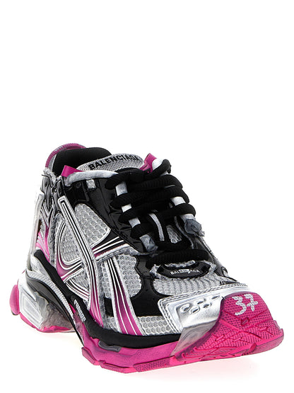 Athletic Sneakers by Balenciaga for women in polyester polyurethane & polyethylene gradient, multicolor & pink features an timeless silhouette from the Women's Athletic Polyester Polyurethane & Polyethylene Sneakers collection, showcasing a timeless athletic style for a timeless look.