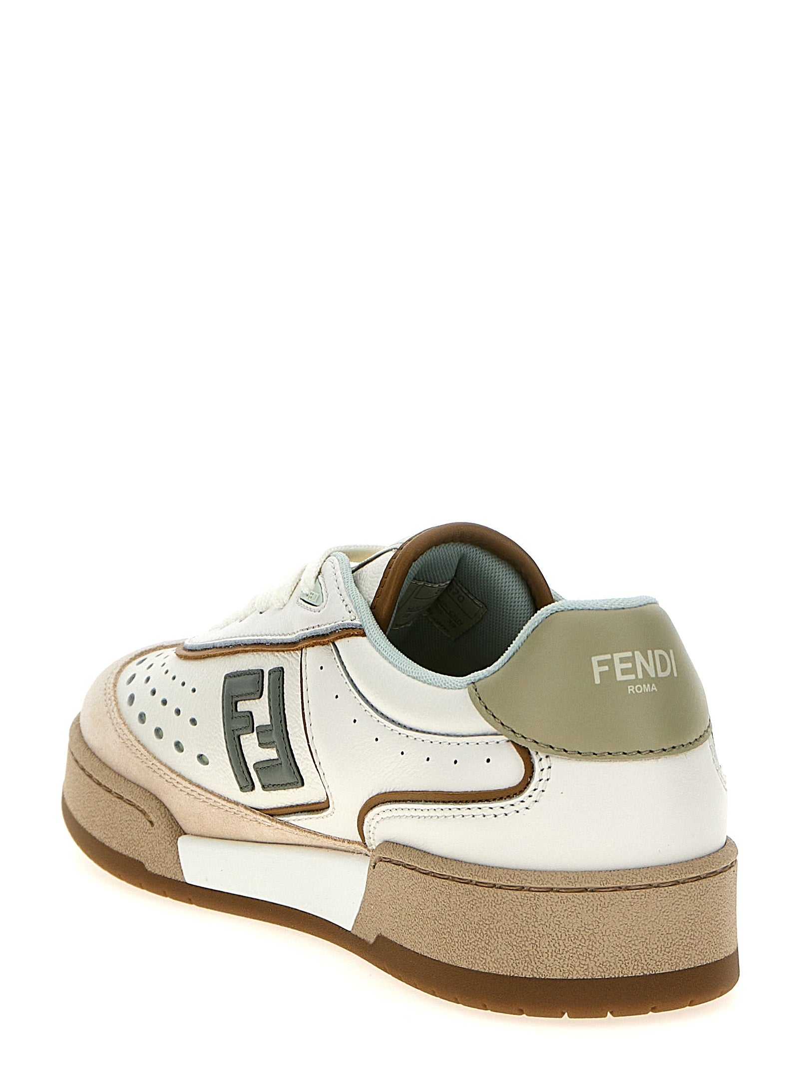 Sneakers by Fendi for women in suede leather & rubber beige features a chic design, perfectly showcasing the chic fashion style of this Women's Fashion Suede Leather & Rubber Sneakers.