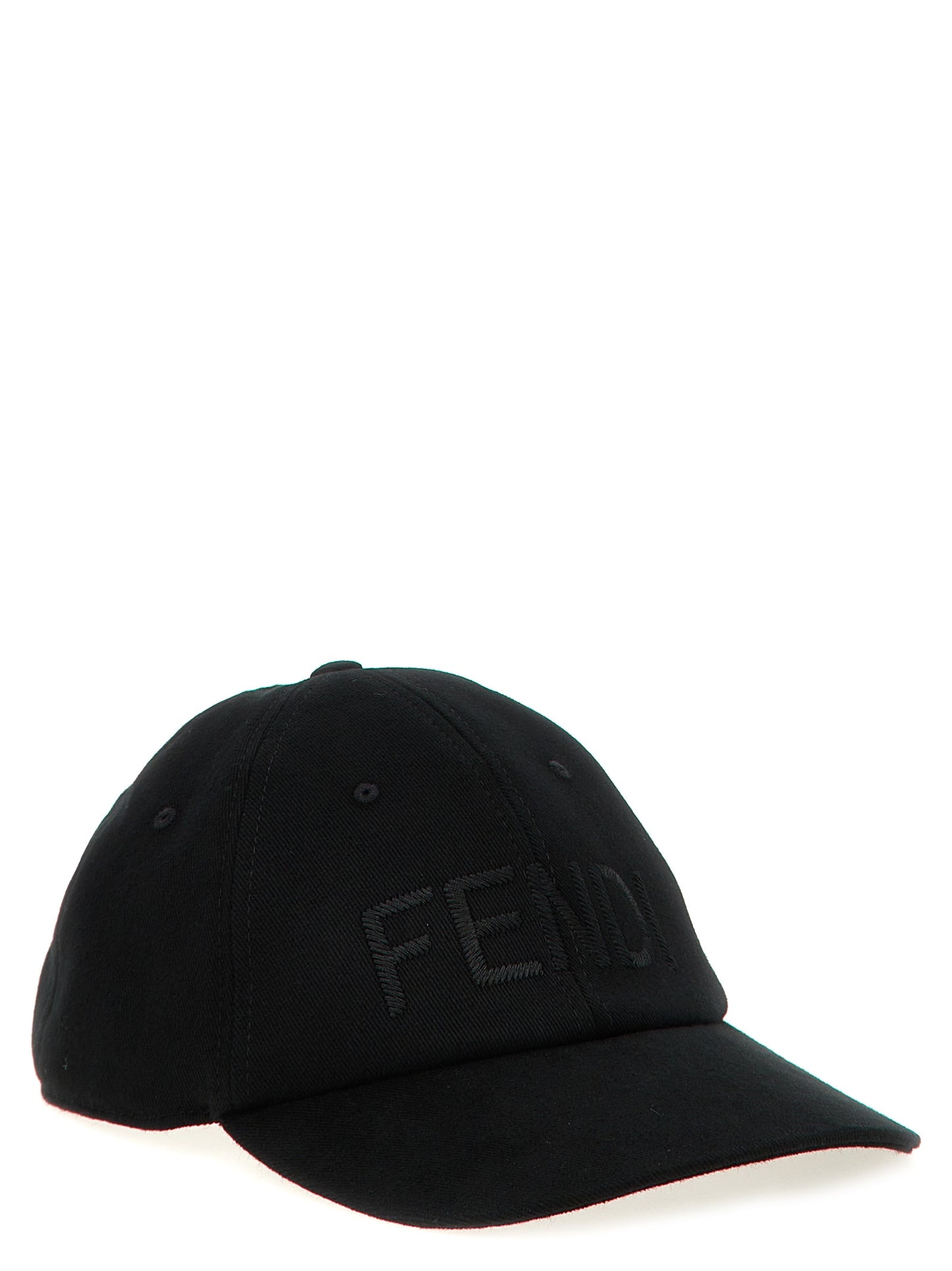 Baseball Cap by Fendi for men in stretch cotton canvas black features a distinguished silhouette, showcasing the distinguished design of the 9 To 5 Stretch Cotton Canvas Baseball Cap for a sophisticated, elevated look.