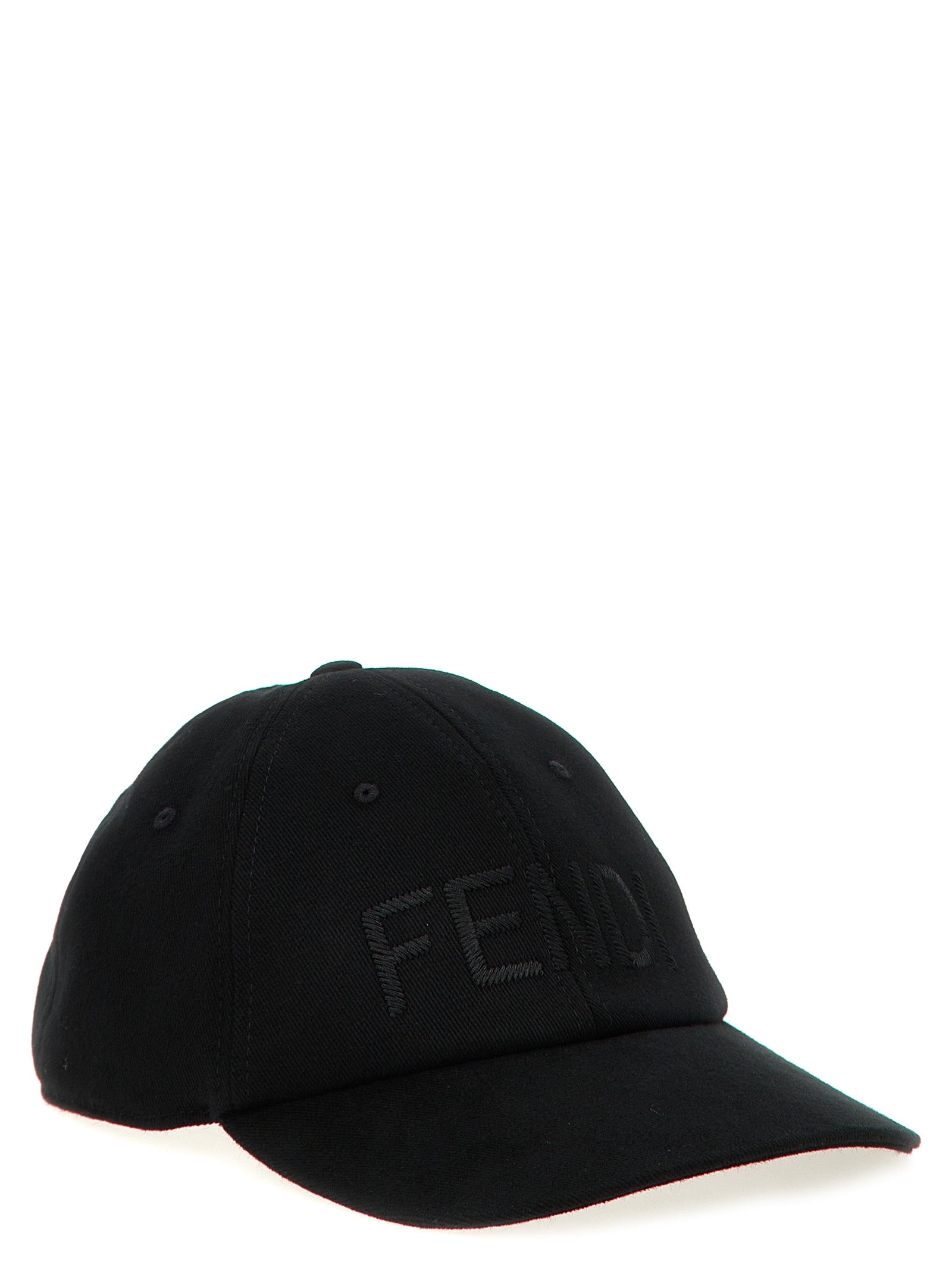 Baseball Cap by Fendi for men in stretch cotton canvas black features a distinguished silhouette, showcasing the distinguished design of the 9 To 5 Stretch Cotton Canvas Baseball Cap for a sophisticated, elevated look.