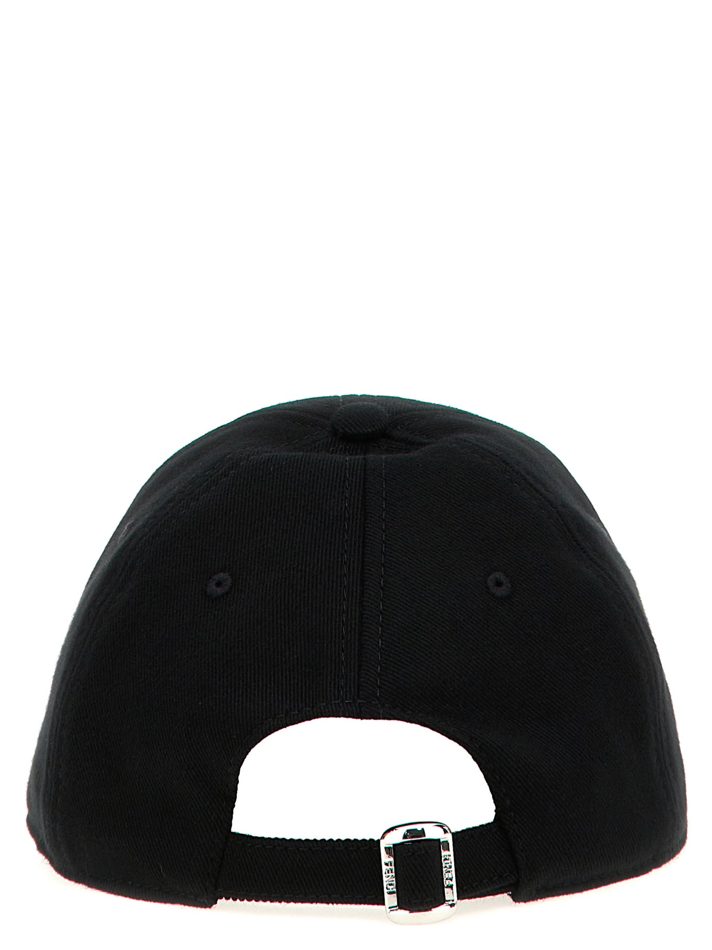 Baseball Cap by Fendi for men in stretch cotton canvas black features an artisanal silhouette, showcasing the artisanal 9 To 5 Stretch Cotton Canvas Baseball Cap design with a refined, artisanal finish.