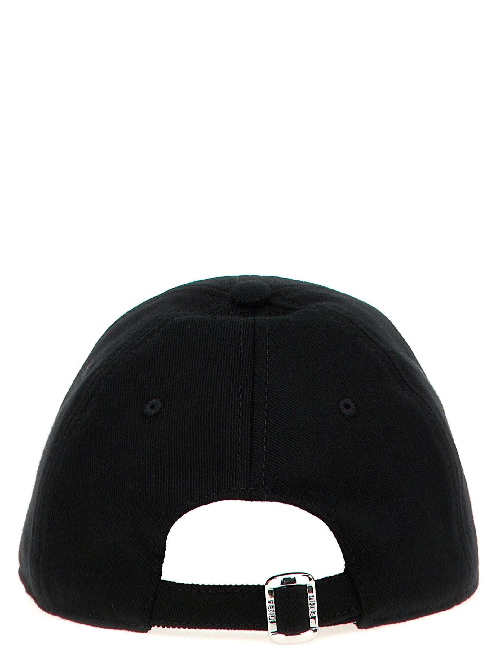 Baseball Cap by Fendi for men in stretch cotton canvas black features an artisanal silhouette, showcasing the artisanal 9 To 5 Stretch Cotton Canvas Baseball Cap design with a refined, artisanal finish.