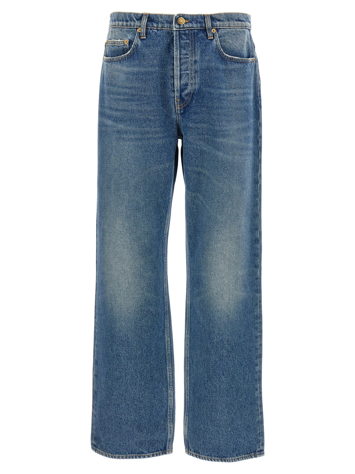 Golden Goose Essence Men's Straight Leg Denim Cotton Jeans - Blue
