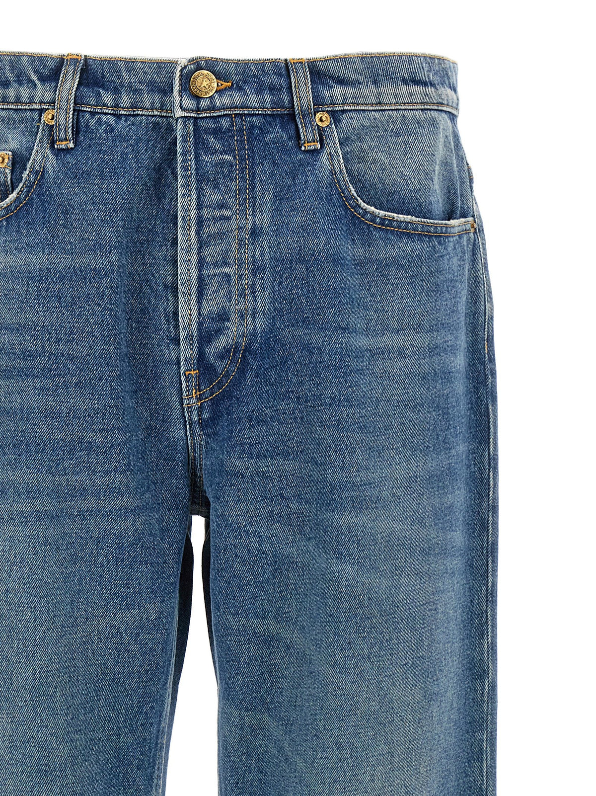 Golden Goose Essence Men's Straight Leg Denim Cotton Jeans - Blue